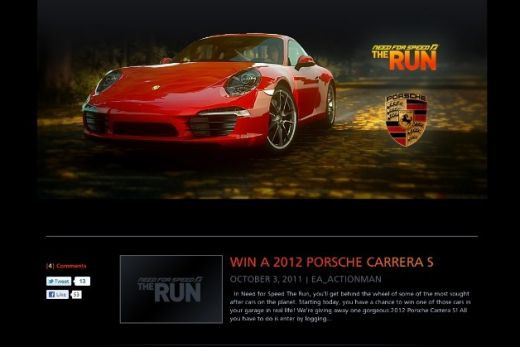 Megapremiu&nbsp;NFS The Run&nbsp;! Nici nu trebuie sa te bagi la joc si castigi un Porsche 911&nbsp;pe viu!
