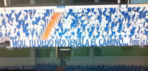 FOTO: Primul BANNER pe Bernabeu! Catalanii si-au iesit din fire: Ce cauta mesajul asta? UPDATE: Real si-a retras bannerul!&nbsp;