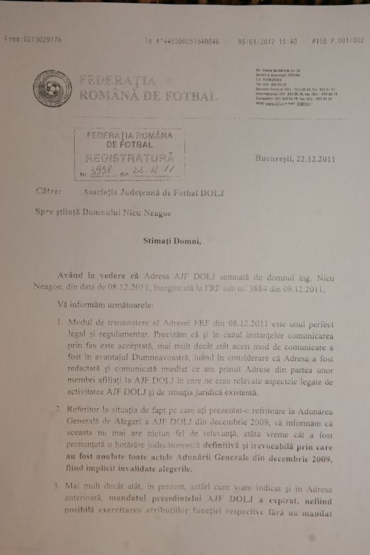 Fotbalul oltean a primit un ultim avertisment de la FRF: 100 de echipe se pot desfiinta! FOTO: Vezi aici scrisoarea oficiala_2