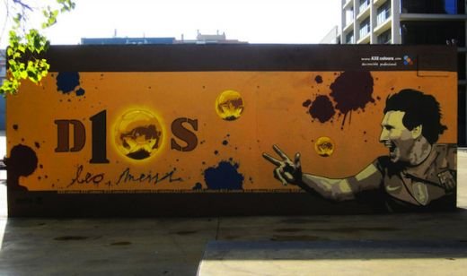 FOTO: De Messi se ocupa doar profesionistii! Vezi ce graffiti are D10S Lionel in centrul Barcelonei: