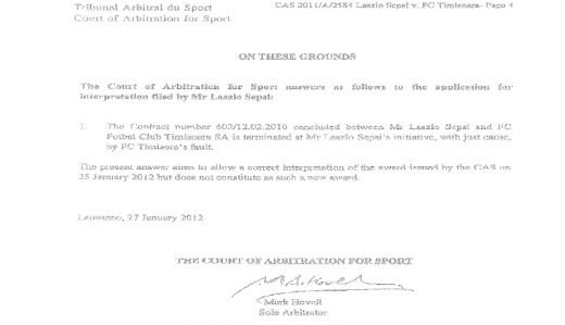 BOMBA! TAS l-a declarat LIBER de contract pe Sepsi! Lovitura care il poate scoate DEFINITIV pe Iancu din fotbal