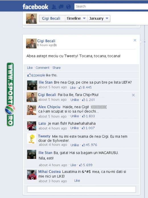 Mihai Costea ramane hater, Stan se sfatuieste cu Gigi pe Facebook : Eu pe cine recrutez? Chi-PTIU, check-in Stadium Twente, Holland :))