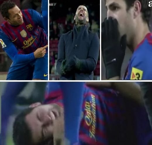 80.000 de fani au uitat sa mai respire cand le-au vazut fetele! Fabregas si Guardiola, ingroziti de durere la accidentarea lui Busquets! Reactia lui Cesc:_10