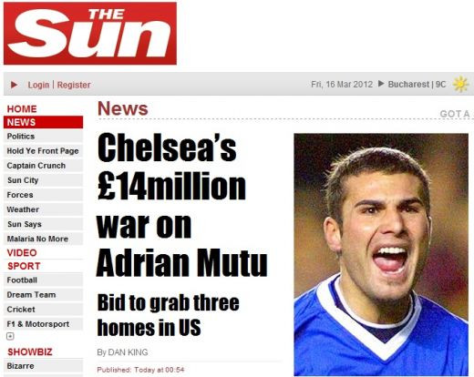 Chelsea anunta ca il lasa pe Mutu pe STRAZI: Ii ia toate casele ca sa-si recupereze datoria! Vezi comunicatul