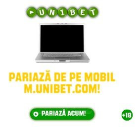 100% Miza returnata pentru primul pariu de pe MOBIL m.unibet.com (P)