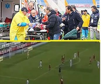 VIDEO / IMAGINI CUTREMURATOARE: Un coleg de-al lui Torje a facut infarct pe teren. Meciul a fost suspendat! Jucatorul a murit la spital!