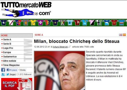 BOMBA DECENIULUI in fotbalul romanesc! Chiriches, in locul lui Thiago Silva la AC Milan! Cate milioane ofera italienii si cate vrea Steaua:_2