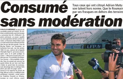 Ziarul L'Equipe se inchina la Zeul Mutu: 
