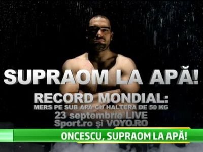 SUPRAOM la apa! Oncescu n-a dormit toata vara pentru asta! Ce spune 'noul stapan' al apelor despre urmatorul RECORD MONDIAL:
