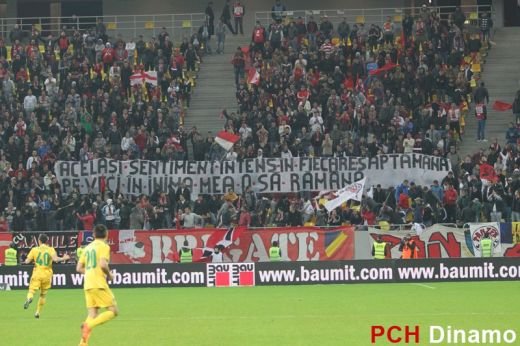 Dinamovistii au afisat coregrafia INTERZISA pe National Arena: 