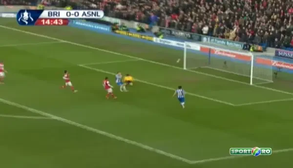 Giroud marcheaza cel mai frumos gol din FA Cup! Walcott o salveaza pe Arsenal in min 86! Brighton 2-3 Arsenal!