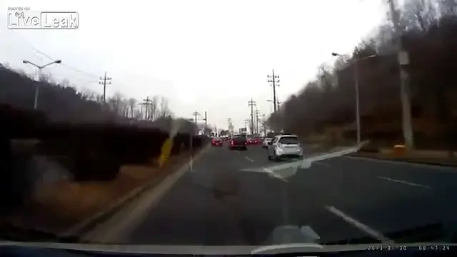 Surpriza!!! Mergeau linistiti pe sosea, dar au fost intrerupti de o surpriza SOCANTA! VIDEO: