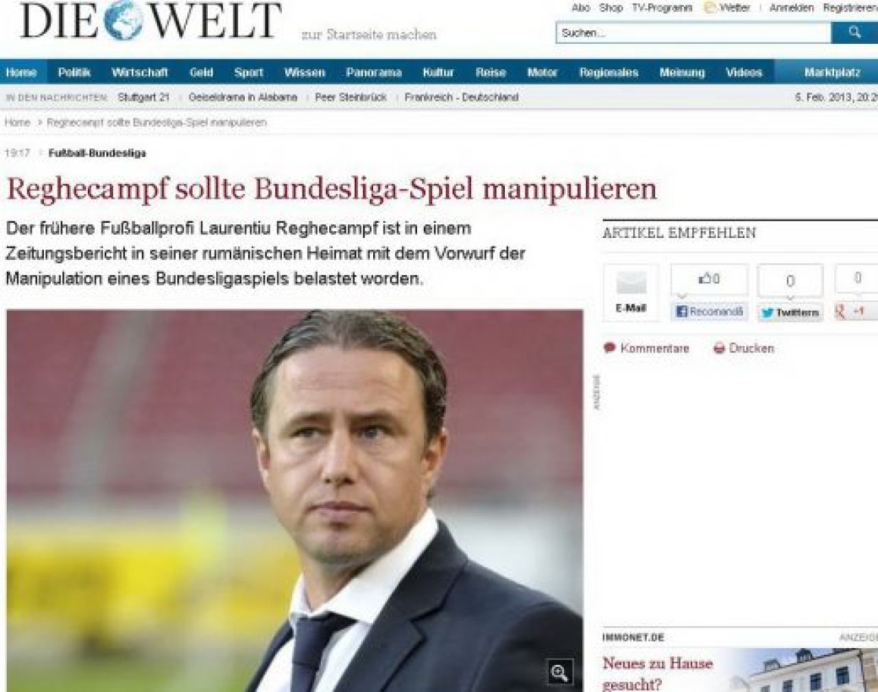 Presa din Europa scrie despre trecutul lui Reghecampf in Bundesliga: