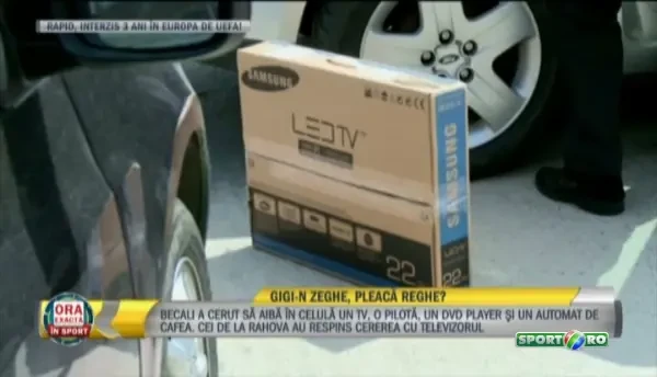 Becali isi face toate poftele la puscarie! UPDATE Reactia gardienilor cand au vazut televizorul si DVD Playerul aduse de Lutu: