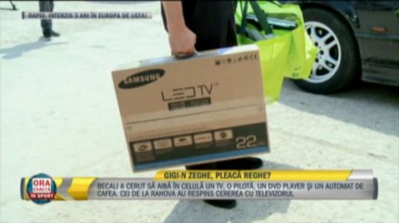 VIDEO Becali vrea sa-si faca toate poftele la puscarie! UPDATE Reactia gardienilor cand au vazut televizorul si DVD Playerul aduse de Lutu:_4