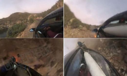 VIDEO Moment HORROR! A condus cu viteza pe marginea prapastiei si a cazut in ea! Ce a urmat e incredibil: