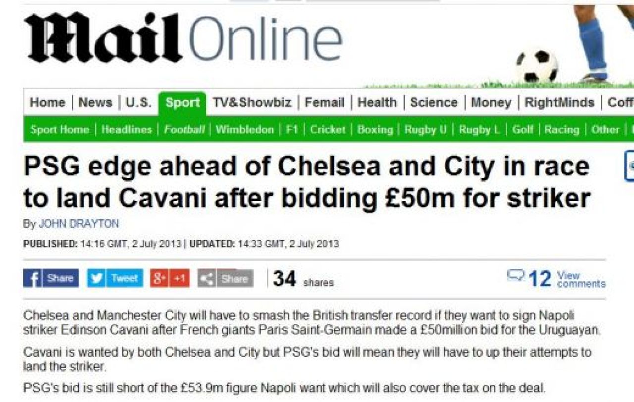 TRANSFER MARKET | Cavani, foarte aproape de transfer: