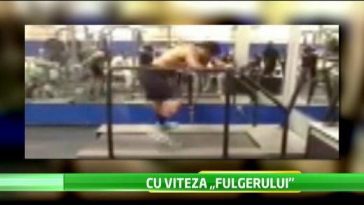 Incredibil! Un jucator de fotbal american ameninta suprematia lui Bolt! Fotbalistul a alergat senzational pe banda, in sala de antrenament!