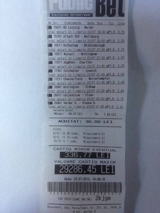 E INCREDIBIL asa ceva! A pus 30 de lei si a luat de sute de ori banii cu un singur BILET! Cota monstruoasa care i-a adus bani cat pentru o masina!
