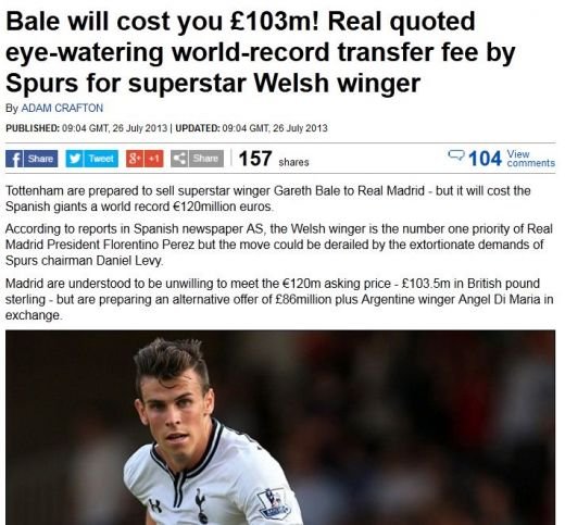 FABULOS! Bale va fi cel mai scump transfer din istoria fotbalului! Suma COLOSALA ceruta pentru el de englezi! Ziua care va soca sportul!