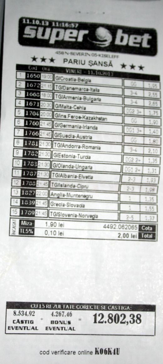 FA-BU-LOS! A jucat 15 bilete de 2 LEI si 's-a scos' pe viata! Cat a castigat un parior din Severin: FOTO_2