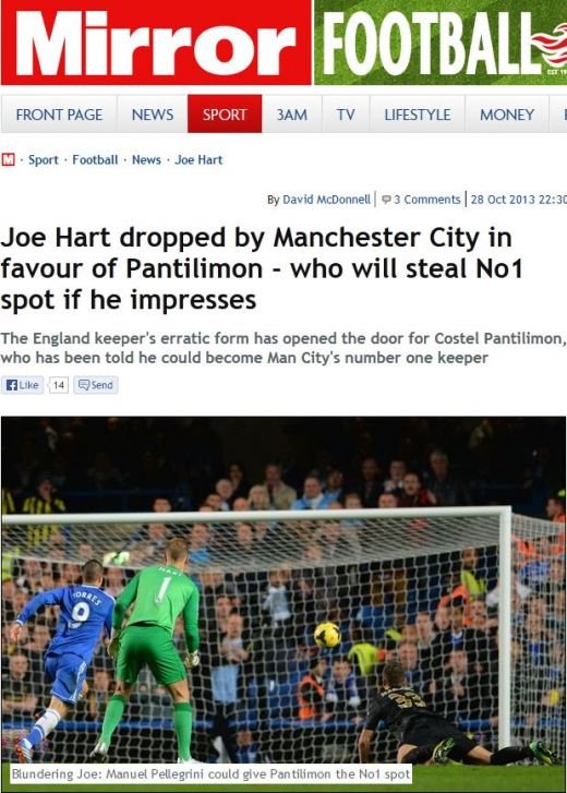 SANSA pe care o astepta de 26 de luni! Pantilimon devine numarul 1 la Manchester City! Anuntul facut de englezi noaptea trecuta:_2