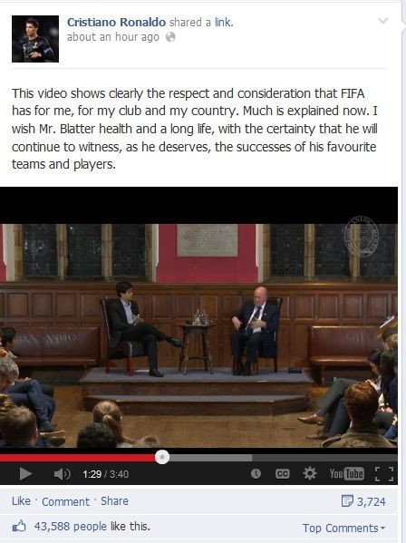 Ronaldo lanseaza CEL MAI DUR atac la adresa FIFA de la Maradona incoace! Raspunsul dat pentru ironiile lui Blatter si prima reactie a oficialului FIFA!_2