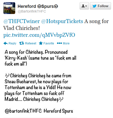 SENZATIE: Chiriches are cantec in peluza lui Tottenham! 