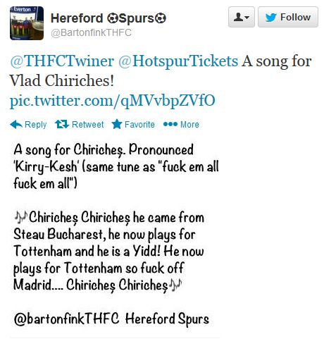 SENZATIE: Chiriches are cantec in peluza lui Tottenham!