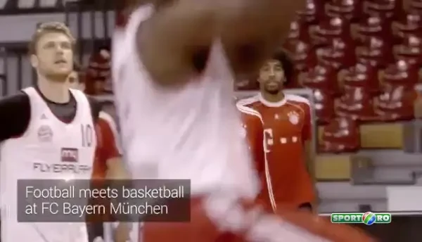 Campioni la fotbal, senzatie si la baschet! Starurile lui Bayern Munchen, super scheme la COS! Cu ce smecherii s-au dat in spectacol: VIDEO