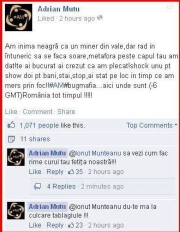 NU se poate! Mutu a facut PRAPAD pe Facebook: s-a injurat cu fanii dupa ce si-a facut un 'selfie'! Scene incredibile:_3