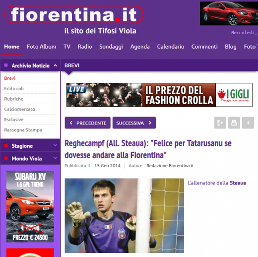 Reghecampf deschide site-ul Fiorentinei: Daca va semna, ma voi bucura pentru el! Ce spune antrenorul despre plecarea lui Tatarusanu: