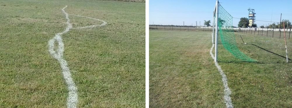 FOTO: Cel mai tare marcaj din istoria fotbalului! Explicatia pentru care la un meci din Romania liniile au fost trasate in acest fel :))_4