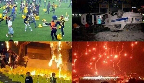 Bourceanu a trait sperietura vietii aseara: masini de politie rasturnate, haos teribil in oras! Autocarul lui Fener, escortat de 23 de masini blindate la aeroport!_2