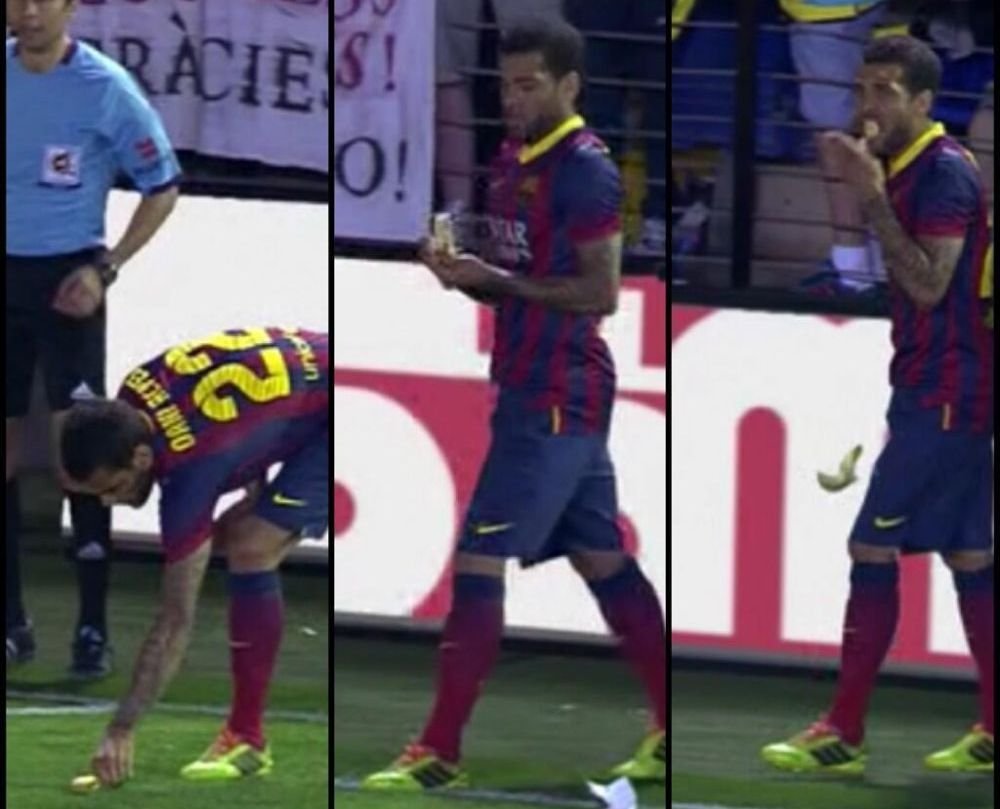Spectatorul care a aruncat cu o banana in Dani Alves nu va mai vedea niciodata un meci pe El Madrigal! Sanctiunea primita: