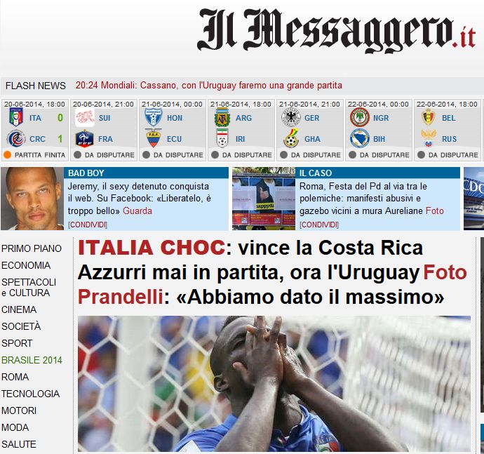 Italia e socata! Gazzetta dello Sport:
