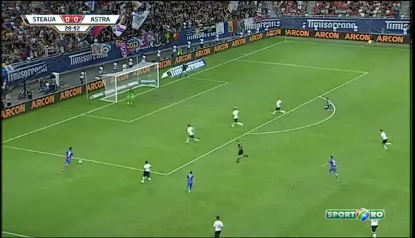 Steaua - Astra, min 29. Iancu are o ratare uriasa