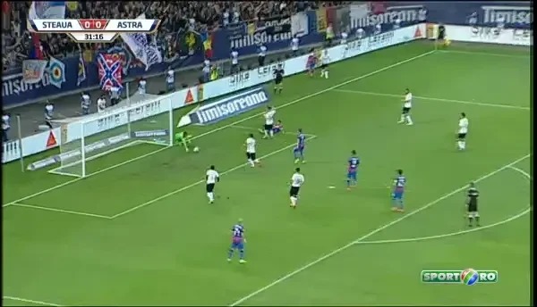 Steaua - Astra, min 34. Ocazie mare pentru Rapa