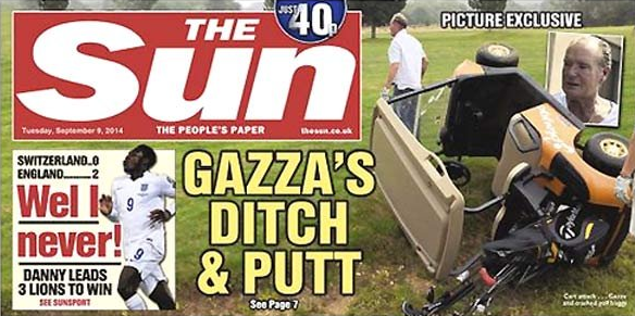 Gazza e din nou la pamant: s-a rasturnat cu masinuta de golf! Anuntul teribil facut de un martor! 