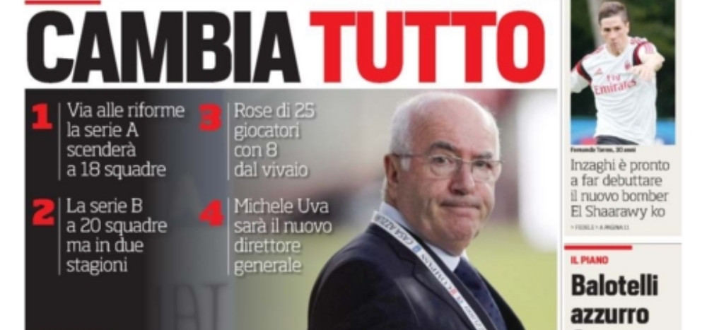 REVOLUTIE IN ITALIA: Serie A se schimba! Cate echipe raman si cati jucatori crescuti in academii vor fi obligate sa aiba in lot