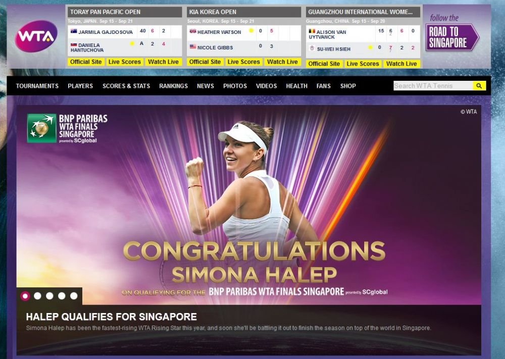 Rising STAR Simona Halep! Descriere superba pentru Simona Halep pe site-ul WTA! Cum se deschide pagina in aceasta dimineata: