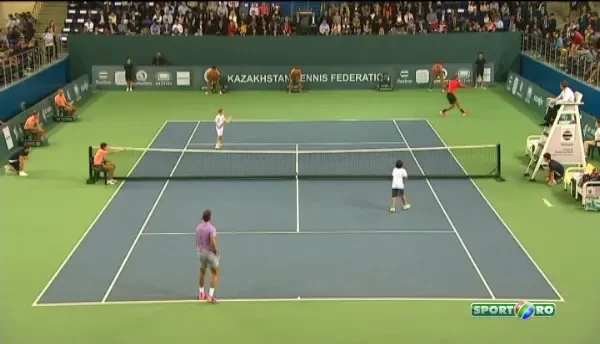 Meci nebun acasa la Borat! Nadal si Tsonga au facut show, un copil de mingi i-a dat niste lovituri dementiale lui Rafa VIDEO