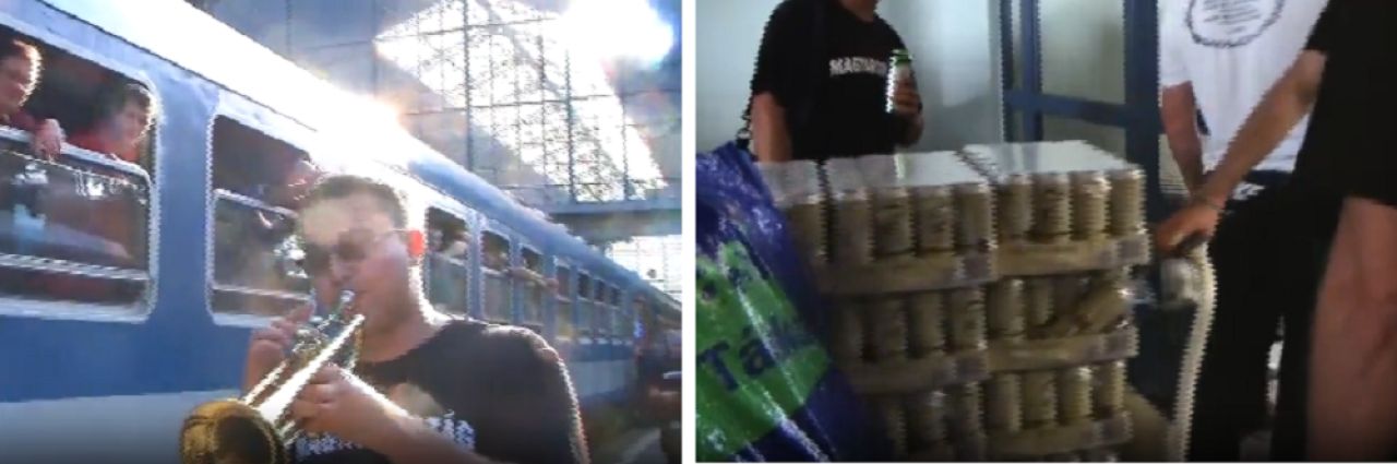 Un tren, multa bere si niste trompete! VIDEO: Cum arata
