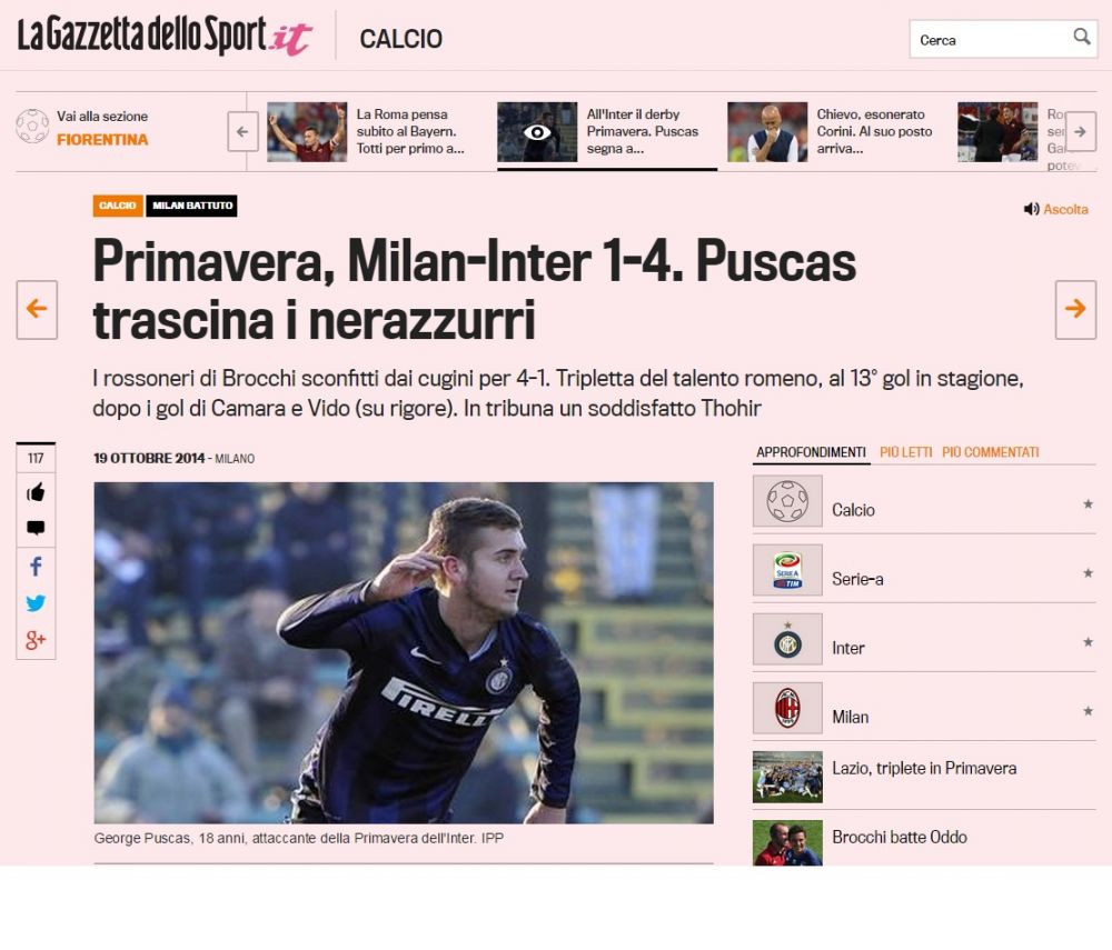 E INFIORATOR! Surpriza uriasa pentru Puscas, dupa ce a demolat-o pe Milan cu 3 goluri. Ce i s-a intamplat in vestiar&nbsp;