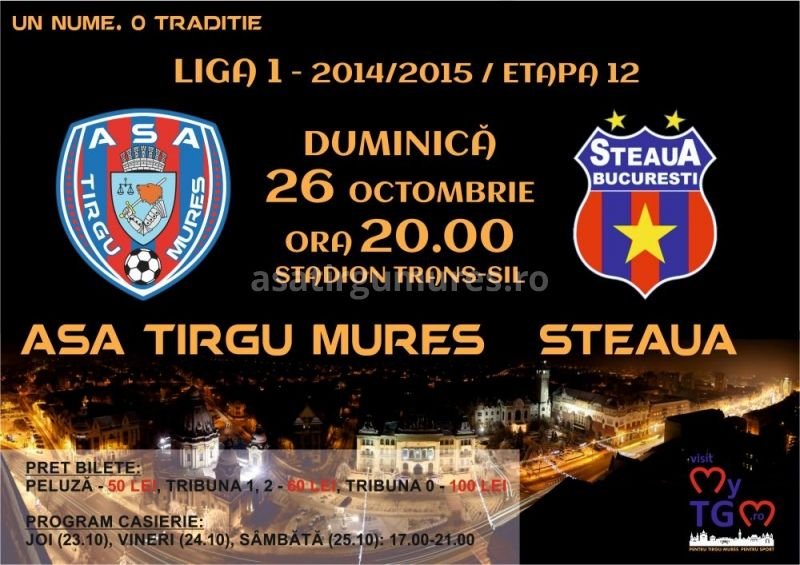 ASA a fixat cele mai MARI preturi din Romania la meciul cu Steaua! 50 de lei, cel mai ieftin bilet la Targu Mures!