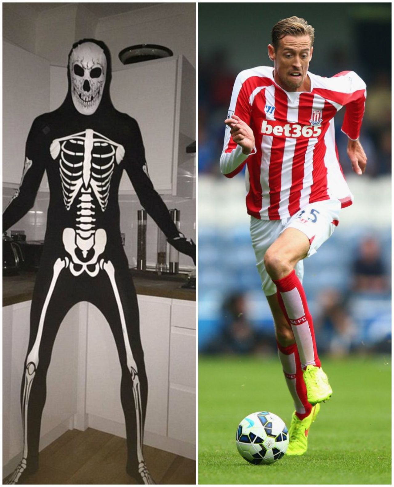 Recunoaste fotbalistul! :) Un jucator celebru din Premier League s-a costumat si le-a lansat provocarea fanilor: FOTO_1