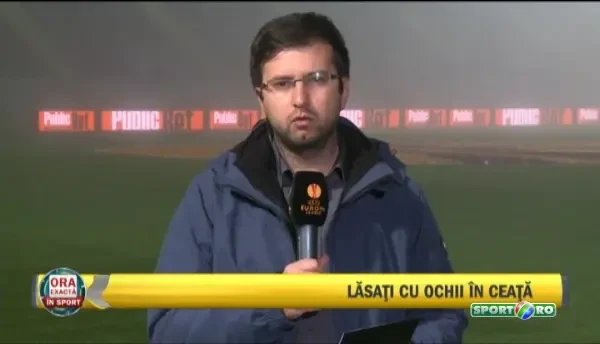 Imagini fabuloase cu "stadionul invizibil" de la Giurgiu! Cum arata din cauza cetii cu doua ore inaintea meciului cu Celtic