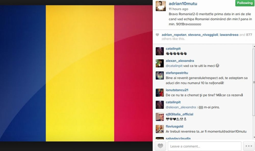 Mutu is now online! Mesajul BRILIANTULUI pe internet dupa victoria cu Irlanda de Nord si ironia la adresa lui Piturca