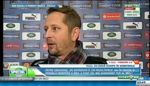 Ogararu, SOCAT la sfarsitul meciului cu Pandurii, cand a auzit ca Becali a pierdut marca Steaua! Reactia sa LIVE LA TV. VIDEO
