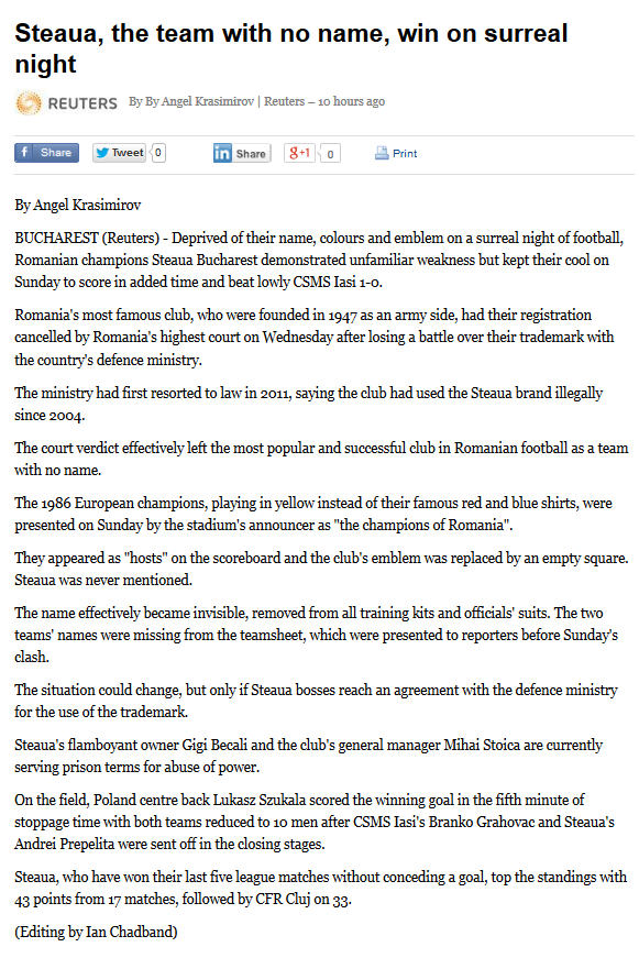 Steaua, echipa fara nume, castiga intr-o seara suprarealista! Ce scriu strainii dupa victoria ANONYMOUS din Ghencea
